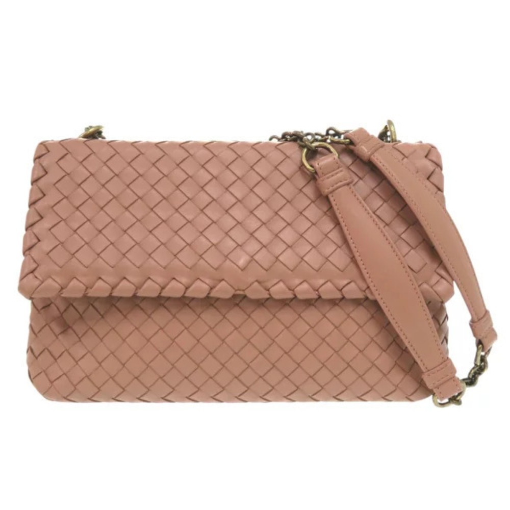 Bottega Veneta Olympia Intrecciato Leather Pink Shoulder Bag Bottega Veneta